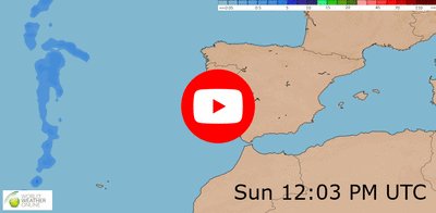 Spain weather video and map